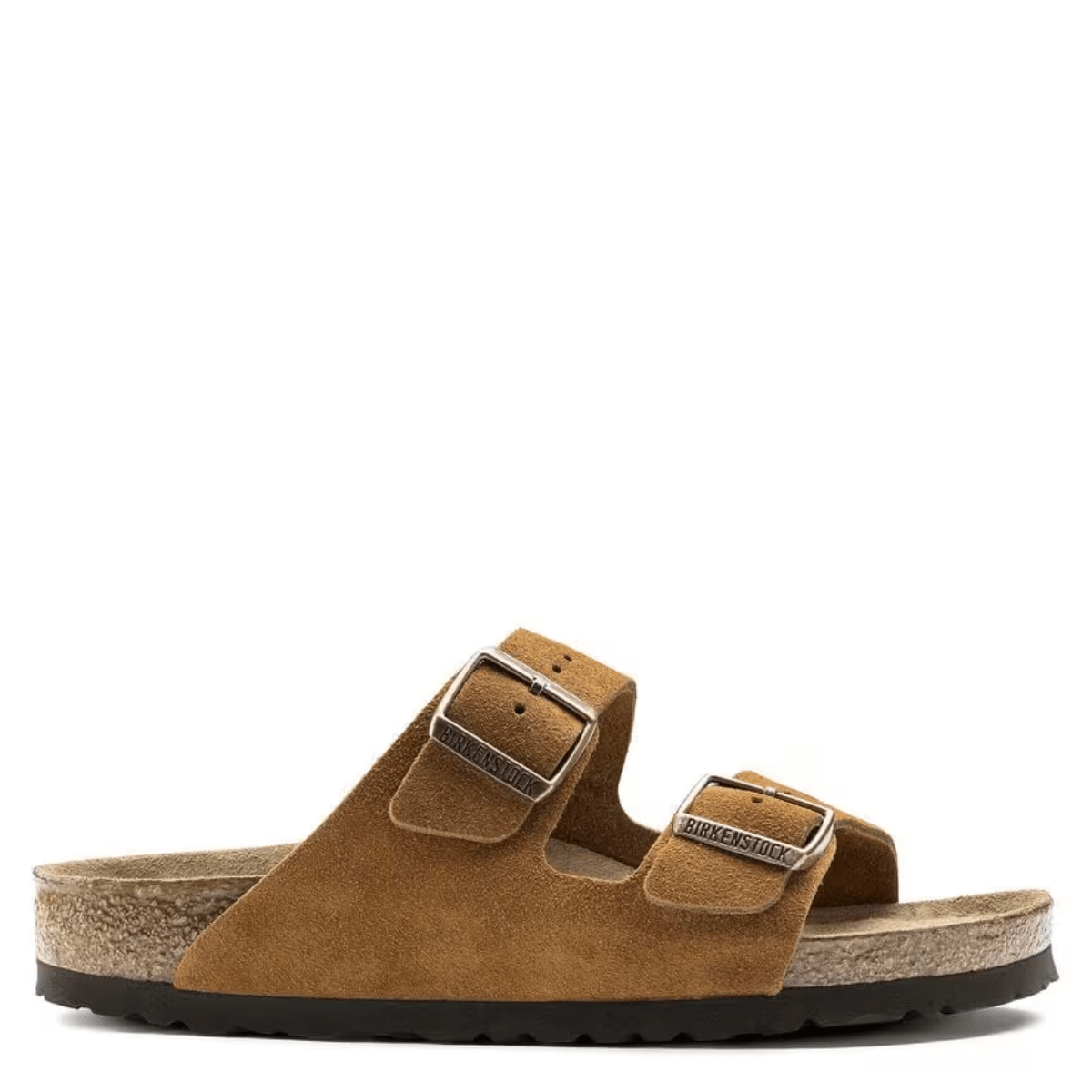 Birkenstock Arizona Softbed Suede Leather in Mink - Getoutside Shoes