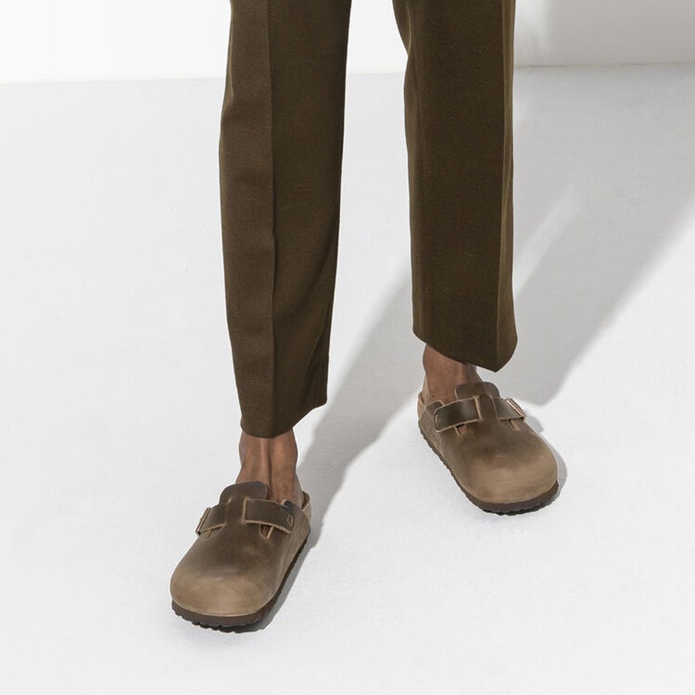 Birkenstock Boston Oiled Leather in Tobacco Brown - Getoutside Shoes
