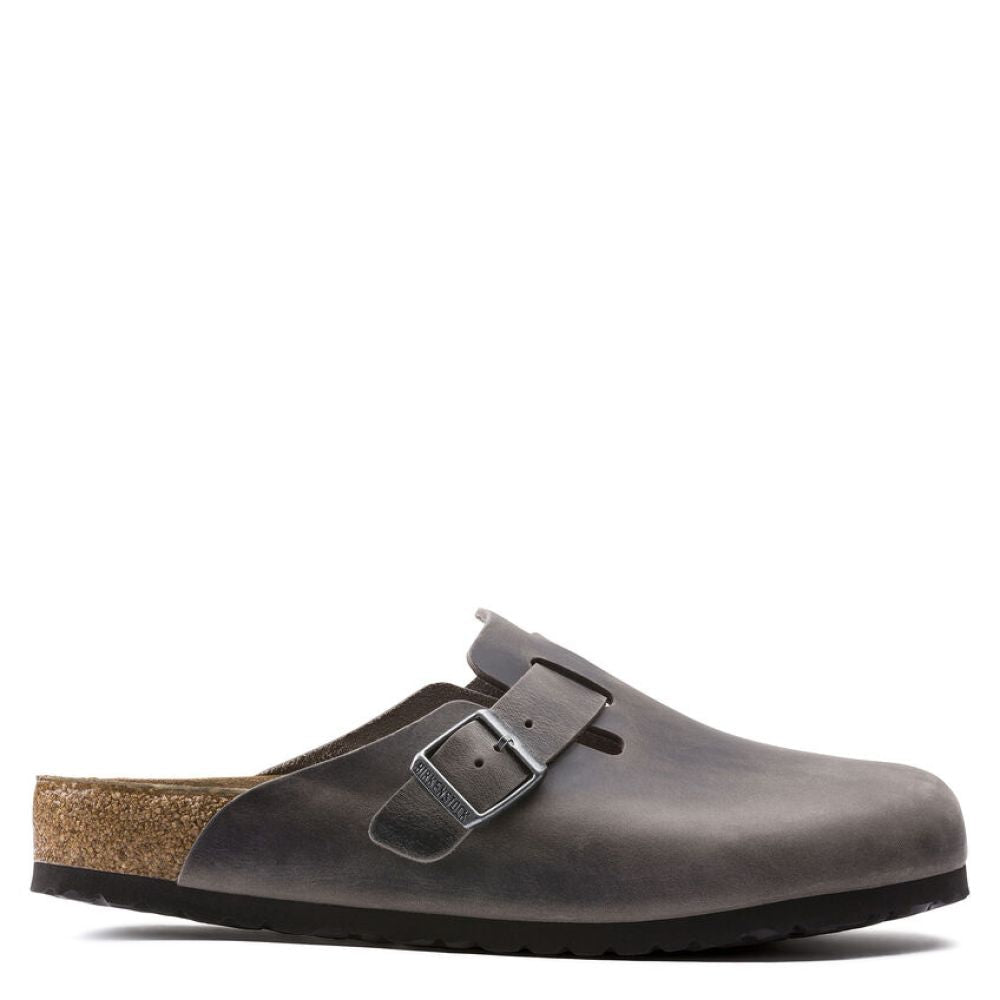 Birkenstock Boston Softbed Oiled Leather in Iron - Getoutside Shoes