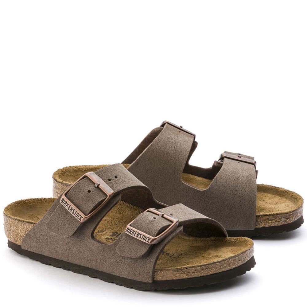 Birkenstock Kids Arizona Birkibuc in Mocha (Narrow Width) - Getoutside Shoes