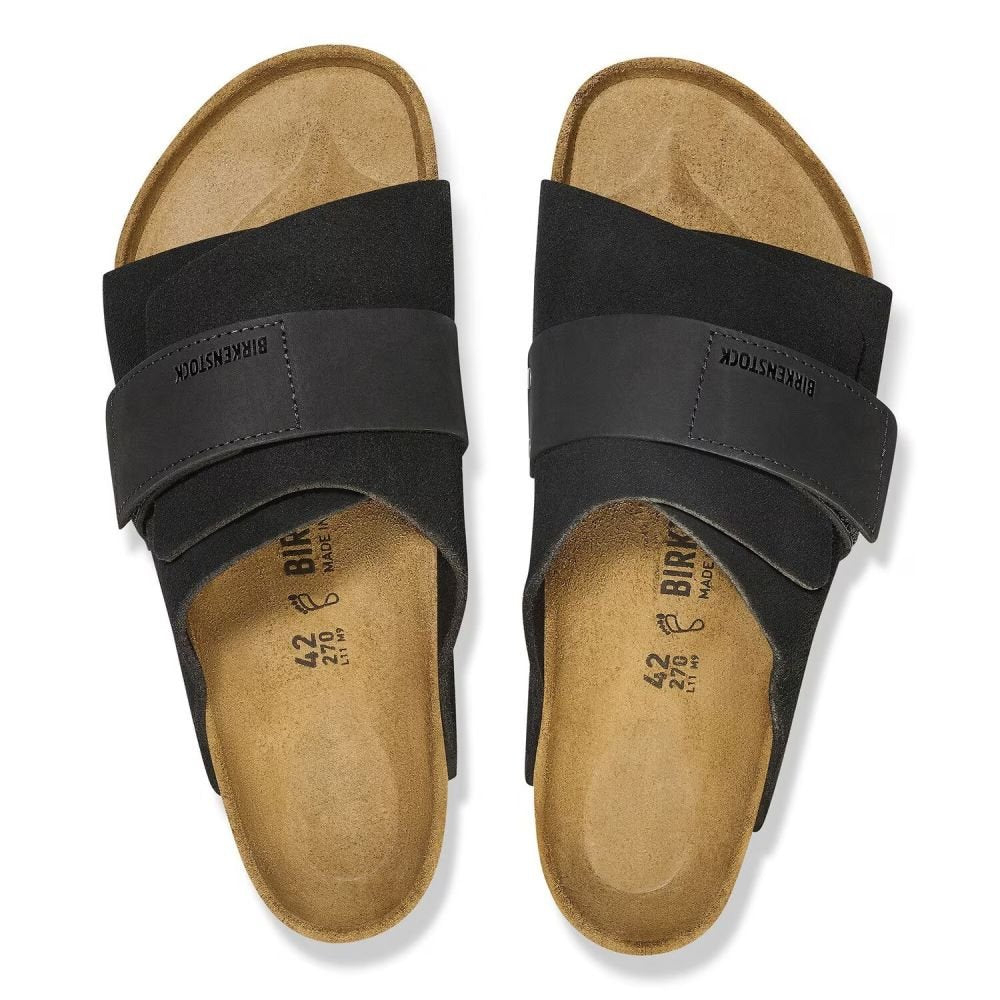 Birkenstock Kyoto Nubuck - Suede Leather in Black - Getoutside Shoes