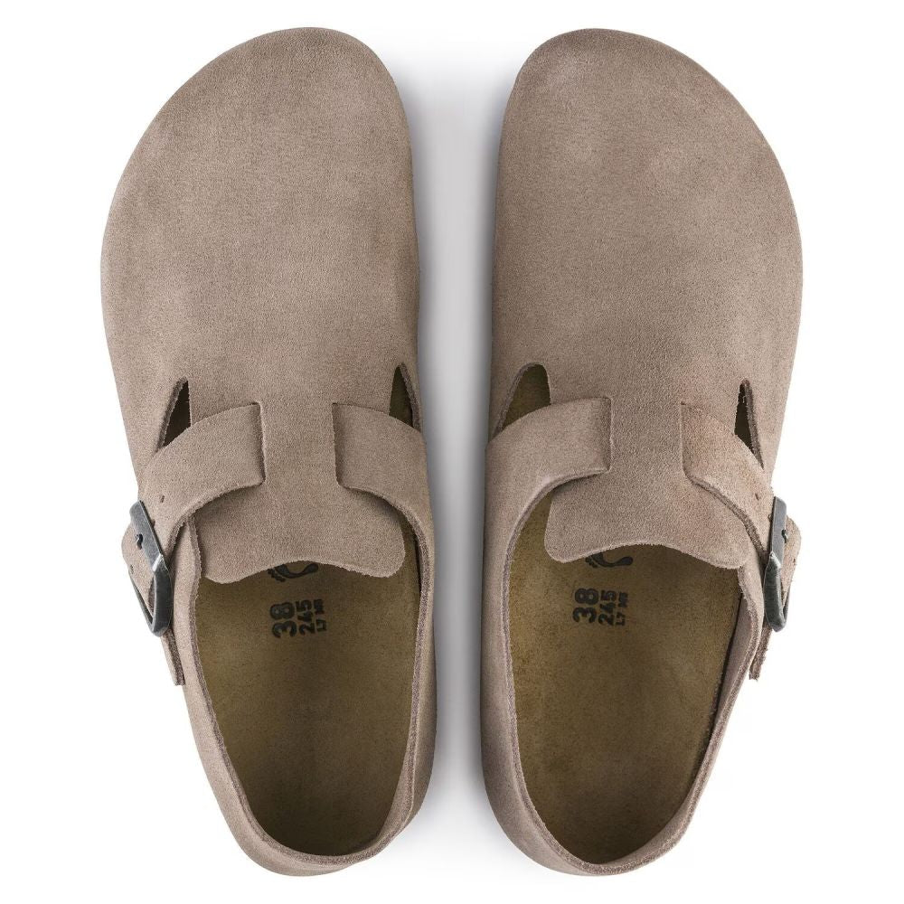 Birkenstock London Suede Leather in Taupe - Getoutside Shoes
