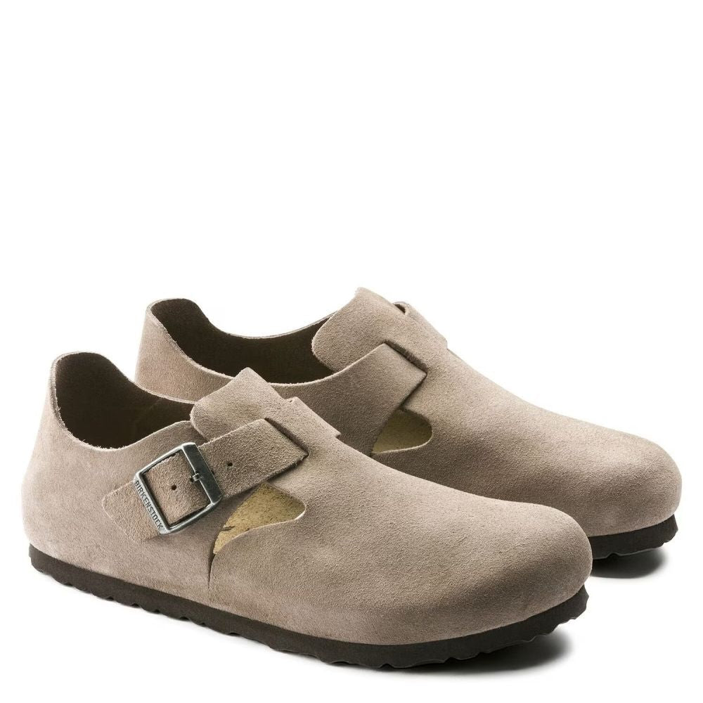 Birkenstock London Suede Leather in Taupe - Getoutside Shoes
