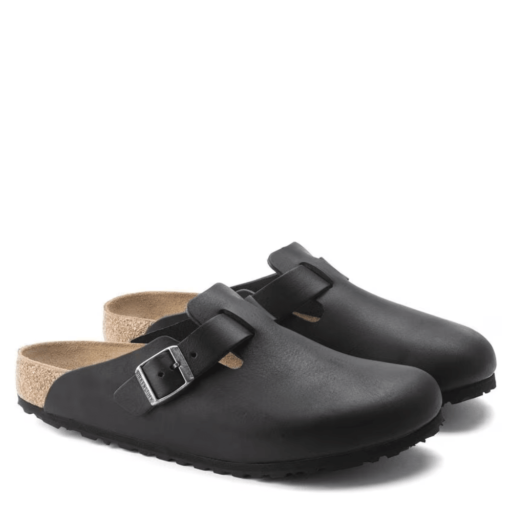 Birkenstock Men's Boston Grip Leather in Vintage Wood Black - Getoutside Shoes