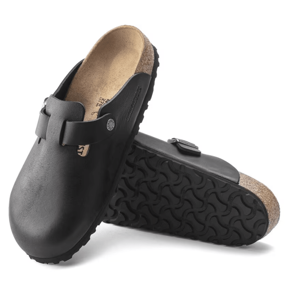 Birkenstock Men's Boston Grip Leather in Vintage Wood Black - Getoutside Shoes
