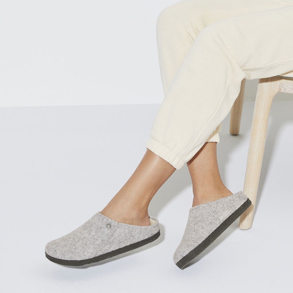 Birkenstock Men's Zermatt Shearling Wool Felt in Light Grey - Getoutside Shoes