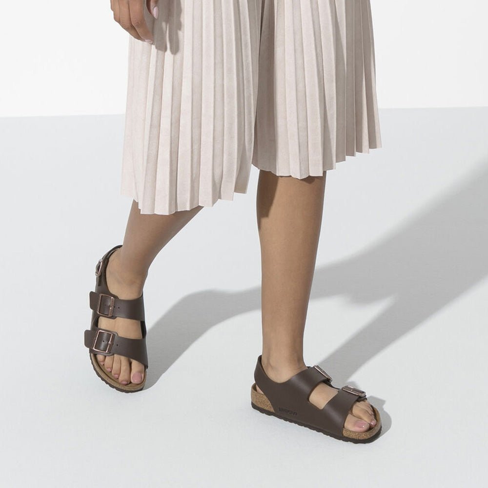 Birkenstock Milano Birko-Flor in Dark Brown - Getoutside Shoes