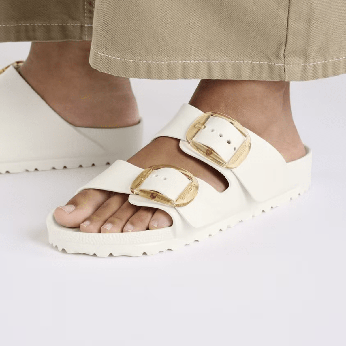 Birkenstock Women's Arizona Big Buckle EVA in Eggshell - Getoutside Shoes