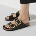 Birkenstock Women's Arizona Big Buckle Natural Leather Patent in High Shine Black - Getoutside Shoes