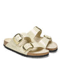 Birkenstock Women's Arizona Big Buckle Natural Leather Patent in High Shine Ecru - Getoutside Shoes