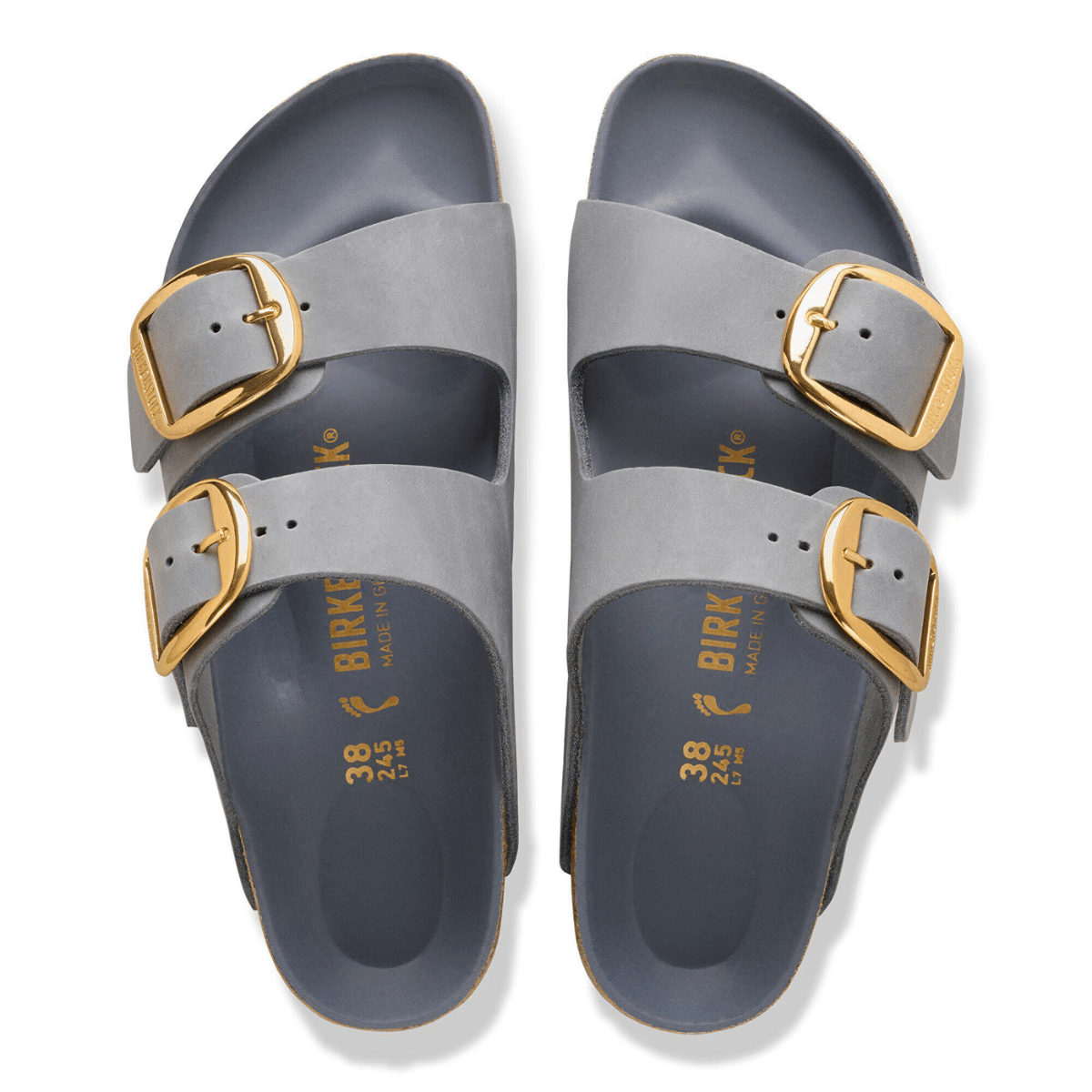 Birkenstock Women's Arizona Big Buckle Oiled Leather in Basalt Gray - Getoutside Shoes