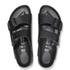 Birkenstock Women's Arizona Flex Platform Leather in Black - Getoutside Shoes