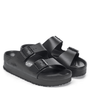 Birkenstock Women's Arizona Flex Platform Leather in Black - Getoutside Shoes