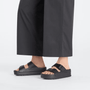 Birkenstock Women's Arizona Flex Platform Leather in Black - Getoutside Shoes