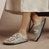 Birkenstock Women's Arizona Shearling in Stone Coin - Getoutside Shoes