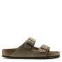 Birkenstock Women's Arizona Softbed Suede Leather in Taupe - Getoutside Shoes