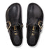 Birkenstock Women's Boston Big Buckle Leather in Black Dressy Leather - Getoutside Shoes