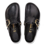 Birkenstock Women's Boston Big Buckle Leather in Black Dressy Leather - Getoutside Shoes