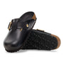 Birkenstock Women's Boston Big Buckle Leather in Black Dressy Leather - Getoutside Shoes