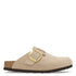 Birkenstock Women's Boston Big Buckle Nubuck Leather in Sandcastle - Getoutside Shoes