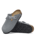 Birkenstock Women's Boston Braided Suede Leather in Basalt Gray - Getoutside Shoes