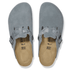 Birkenstock Women's Boston Braided Suede Leather in Basalt Gray - Getoutside Shoes