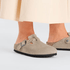 Birkenstock Women's Boston Braided Suede Leather in Taupe - Getoutside Shoes