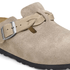 Birkenstock Women's Boston Braided Suede Leather in Taupe - Getoutside Shoes