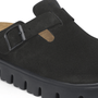 Birkenstock Women's Boston Chunky Suede Leather in Black/Black - Getoutside Shoes