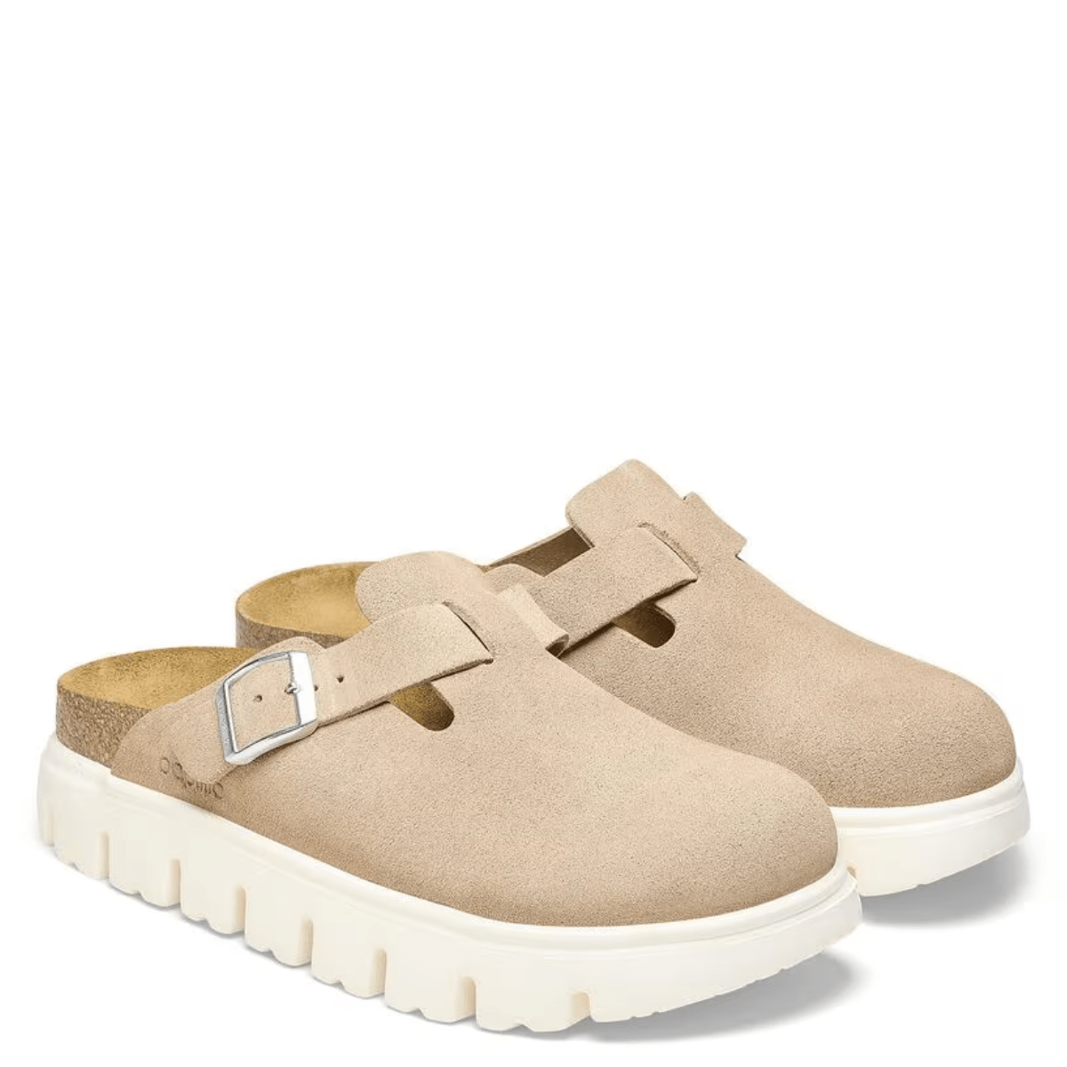 Birkenstock Women's Boston Chunky Suede Leather in Warm Sand - Getoutside Shoes