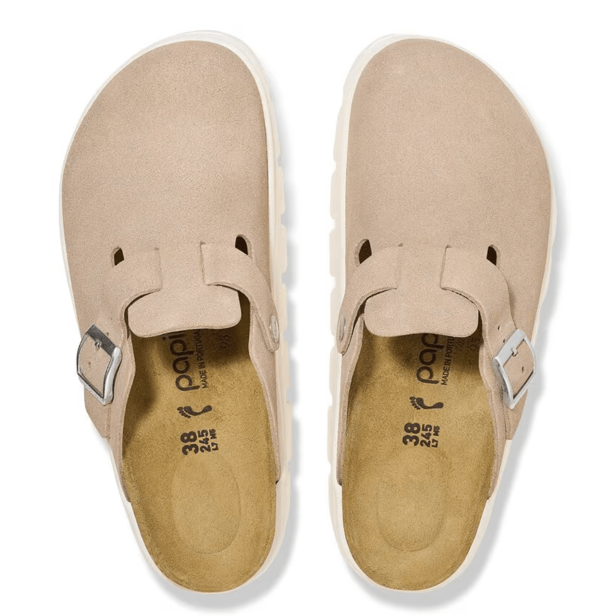 Birkenstock Women's Boston Chunky Suede Leather in Warm Sand - Getoutside Shoes
