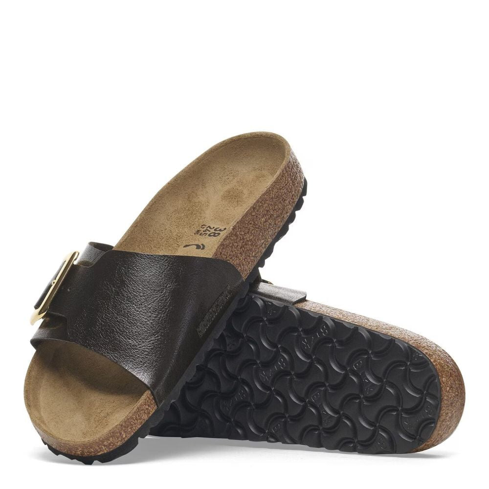 Birkenstock Women's Catalina Luxe Buckle Birko-Flor in Graceful Licorice - Getoutside Shoes