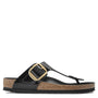 Birkenstock Women's Gizeh Big Buckle Natural Leather Patent in Black - Getoutside Shoes