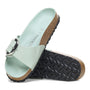 Birkenstock Women's Madrid Big Buckle Natural Leather Patent in High-Shine Surf Green - Getoutside Shoes