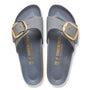 Birkenstock Madrid Big Buckle Oiled Leather in Basalt Gray - Getoutside Shoes