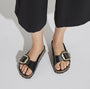 Birkenstock Women's Madrid Big Buckle Oiled Leather in High Shine Black - Getoutside Shoes