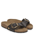Birkenstock Women's Madrid Big Buckle Raffia Textile in Black - Getoutside Shoes