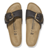 Birkenstock Women's Madrid Big Buckle Raffia Textile in Black - Getoutside Shoes