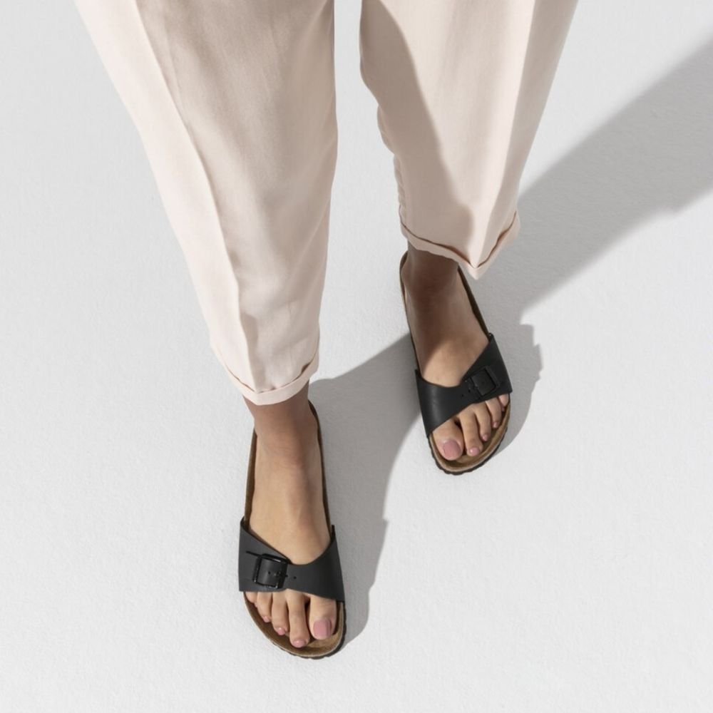 Birkenstock Women's Madrid Birko-Flor in Black - Getoutside Shoes