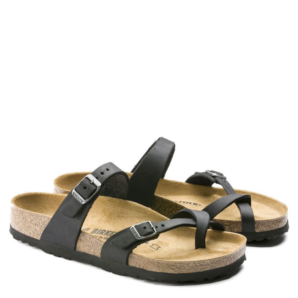 Birkenstock Women's Mayari Oiled Leather in Black - Getoutside Shoes