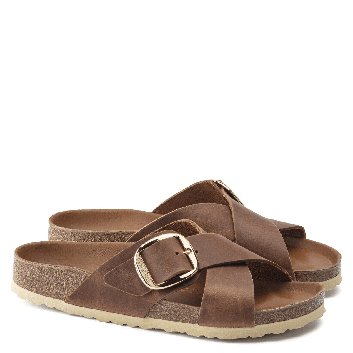 Birkenstock Women's Siena Big Buckle Oiled Leather in Cognac - Getoutside Shoes