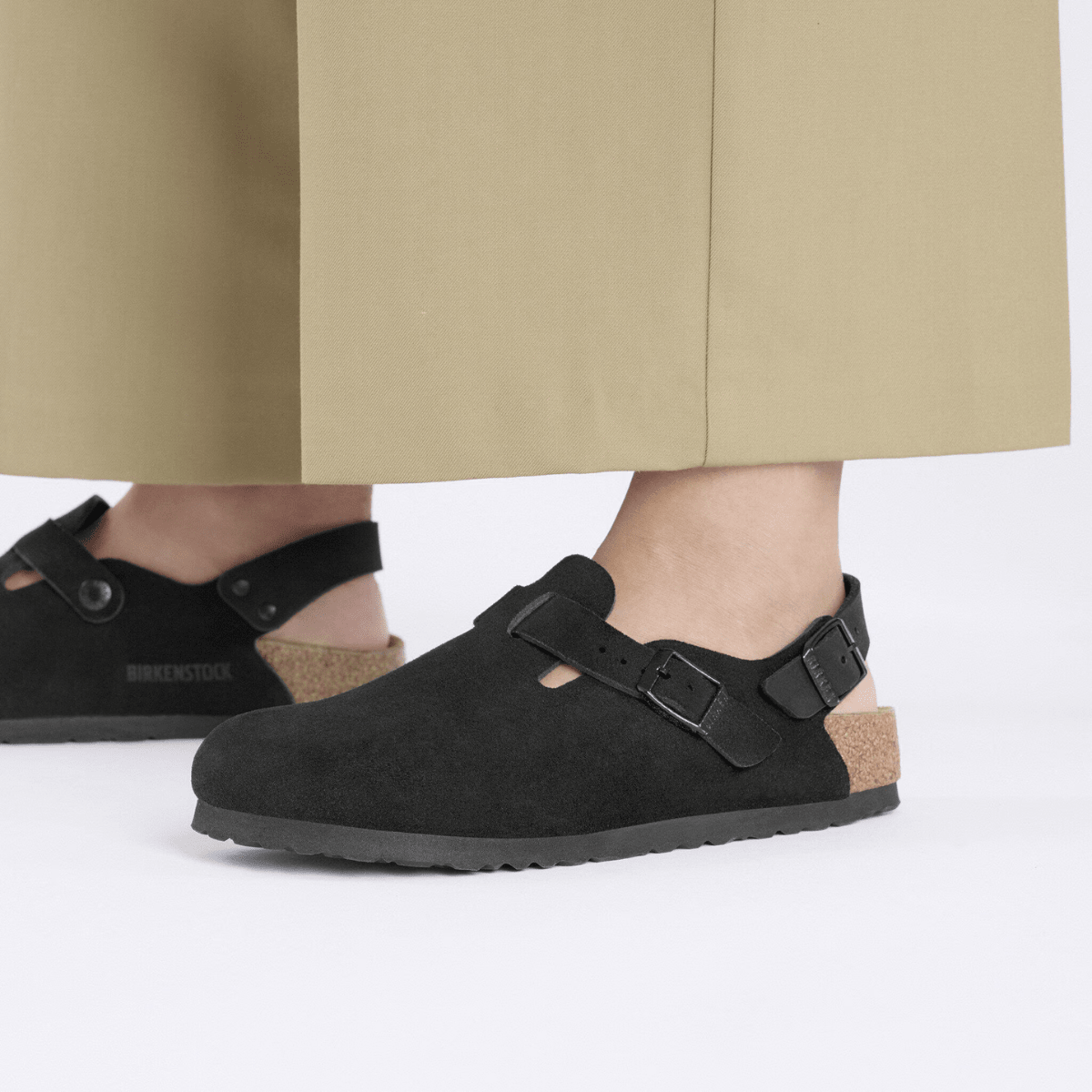 Birkenstock Women's Tokio Suede Leather in Black - Getoutside Shoes