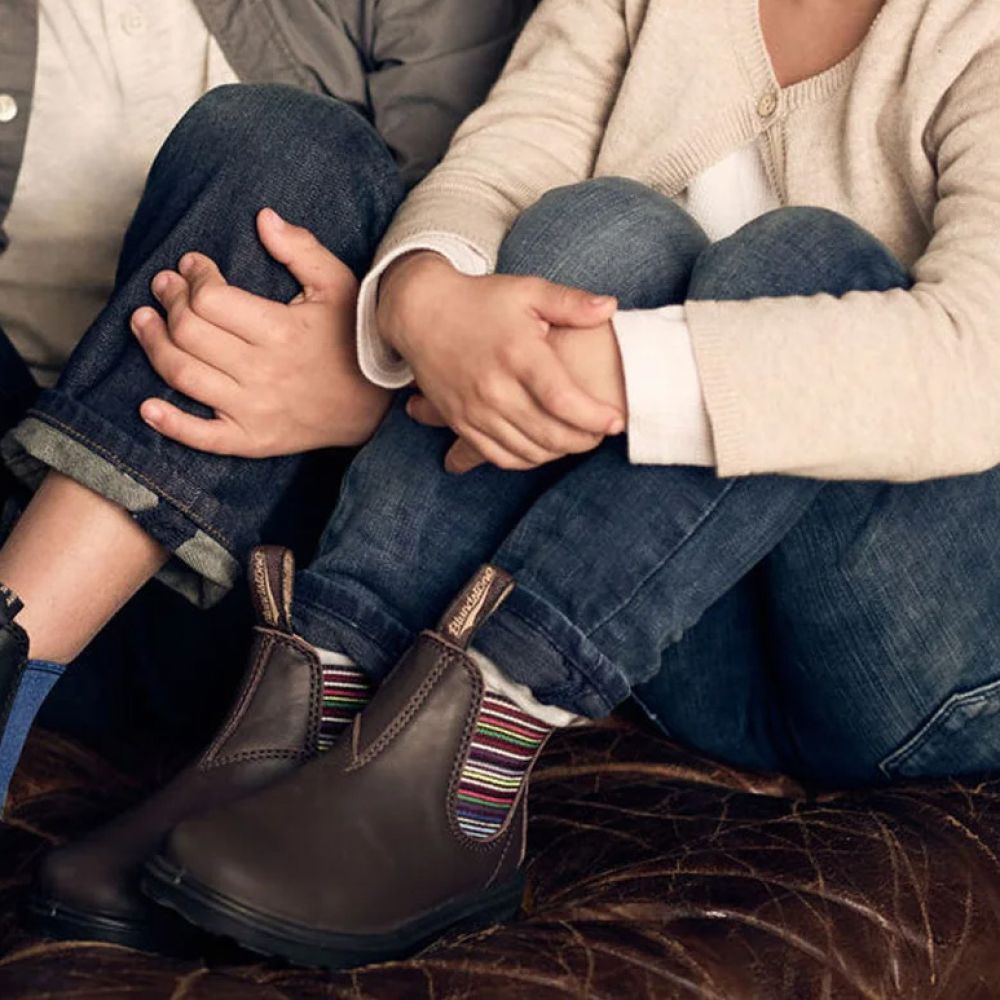 Blundstone Kids 1413 in Brown with Striped Elastic - Getoutside Shoes
