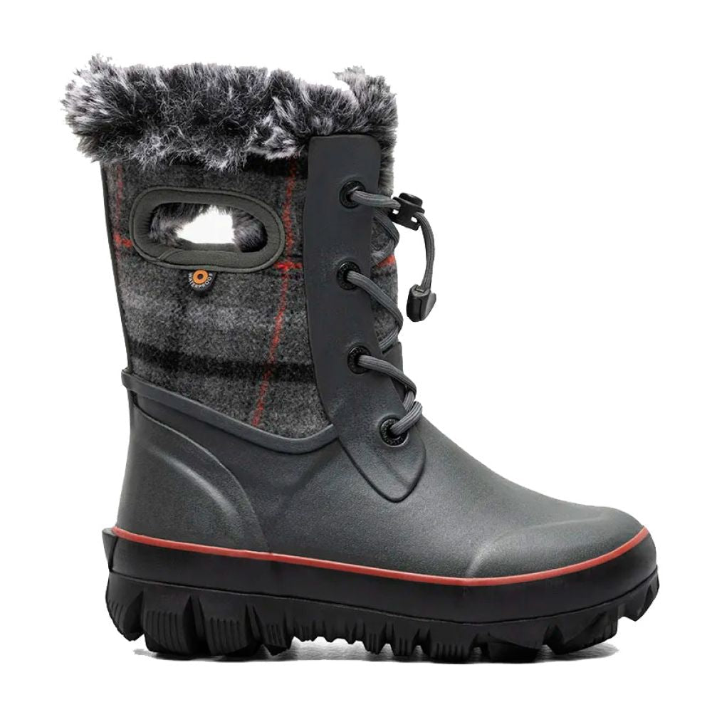 Bogs Youth Arcata II Crazy Plaid in Dark Grey - Getoutside Shoes