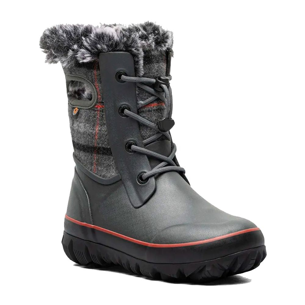 Bogs Youth Arcata II Crazy Plaid in Dark Grey - Getoutside Shoes