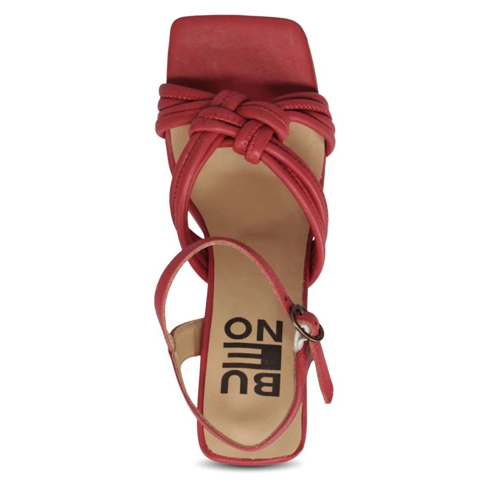 Bueno Women's Windsor Heeled Sandal in Red - Getoutside Shoes