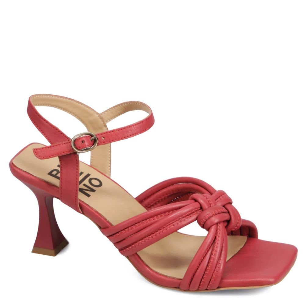 Bueno Women's Windsor Heeled Sandal in Red - Getoutside Shoes