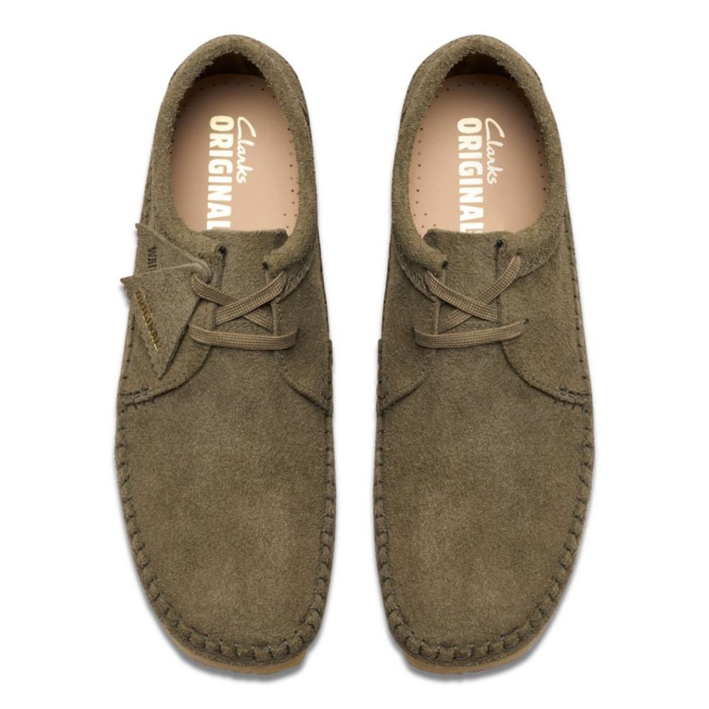 Clarks Men&#39;s Weaver in Pale Khaki Suede