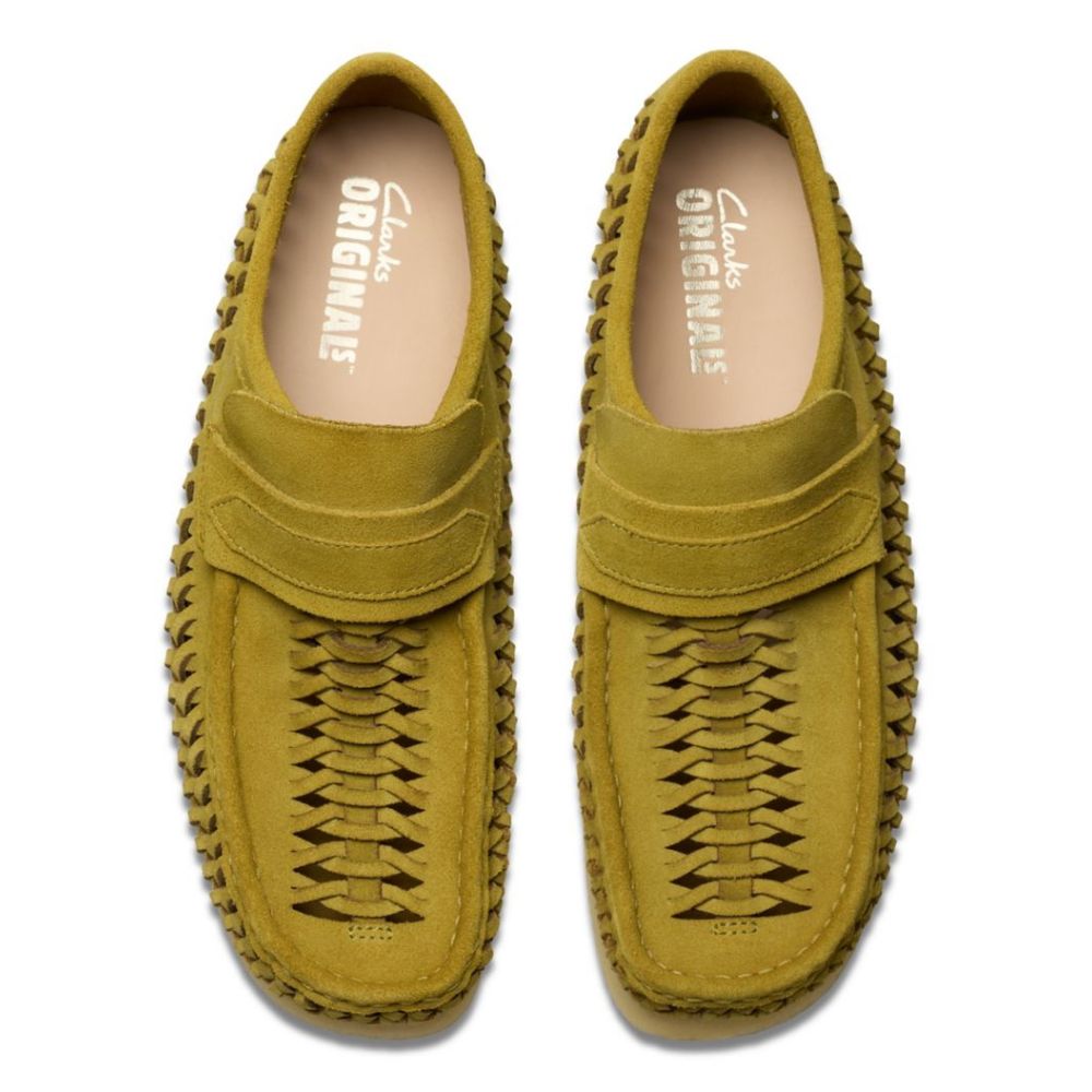 Clarks Men's WB Loafer Weave in Olive Suede