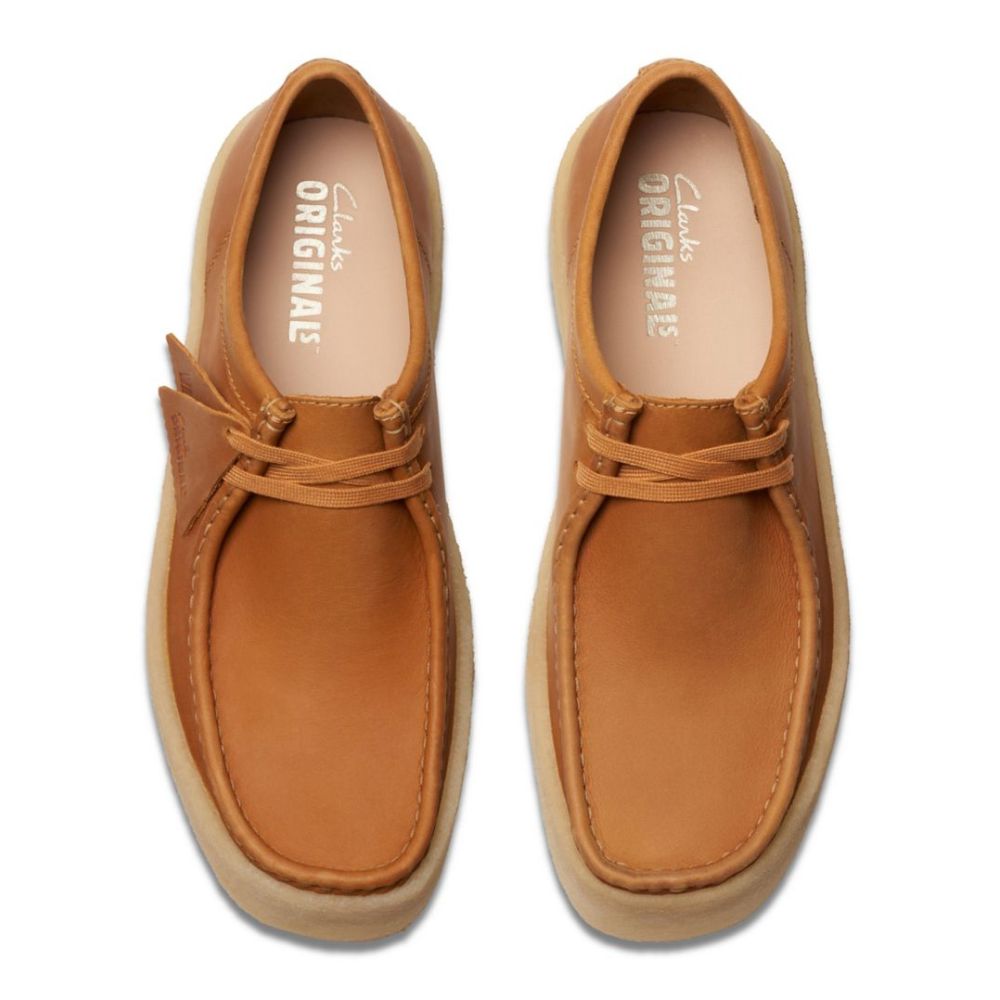 Clarks Men&#39;s Wallabee Cup in Mid Tan Leather